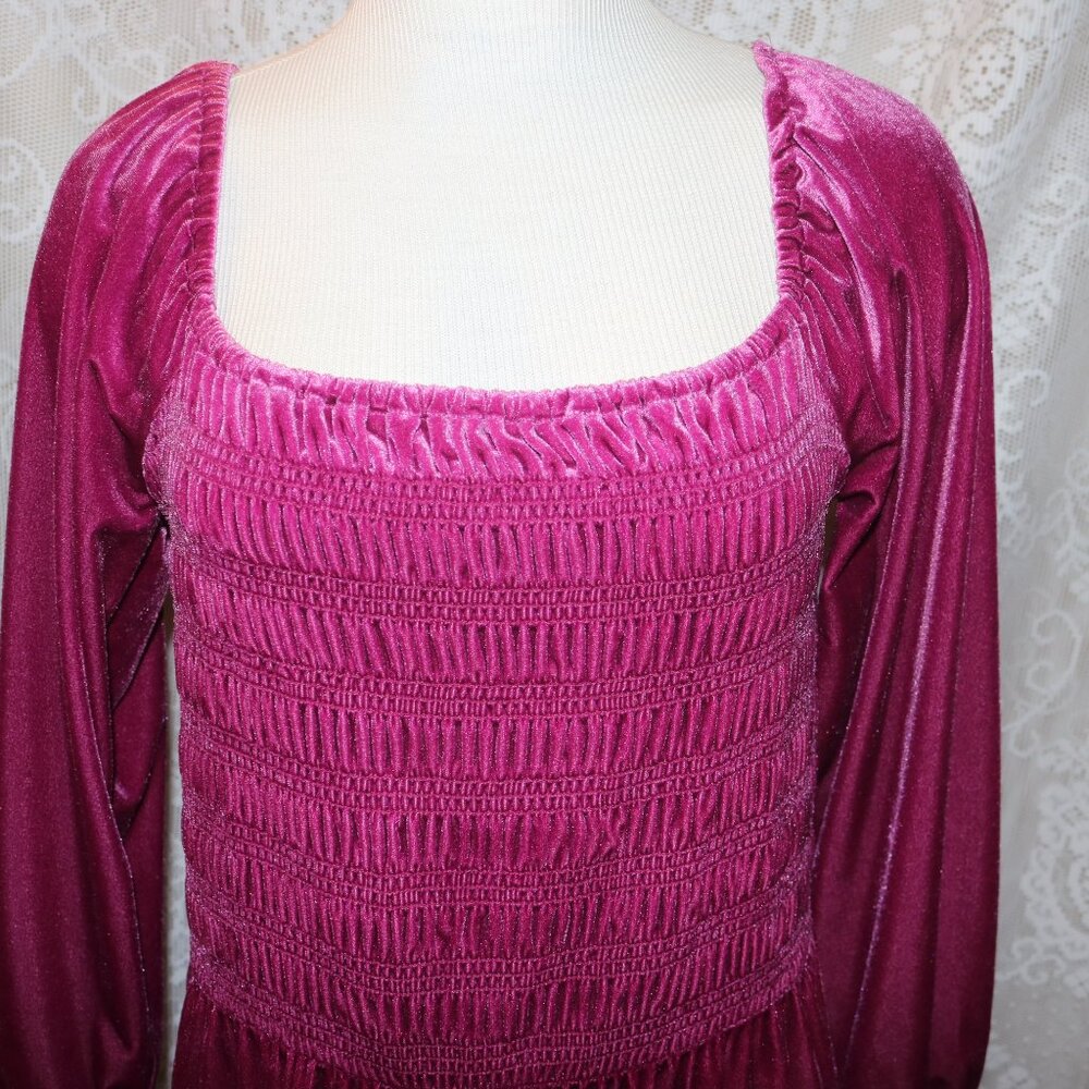 LC Lauren Conrad wine chalet pink large dress NWT MAXI length - Picture 3 of 11